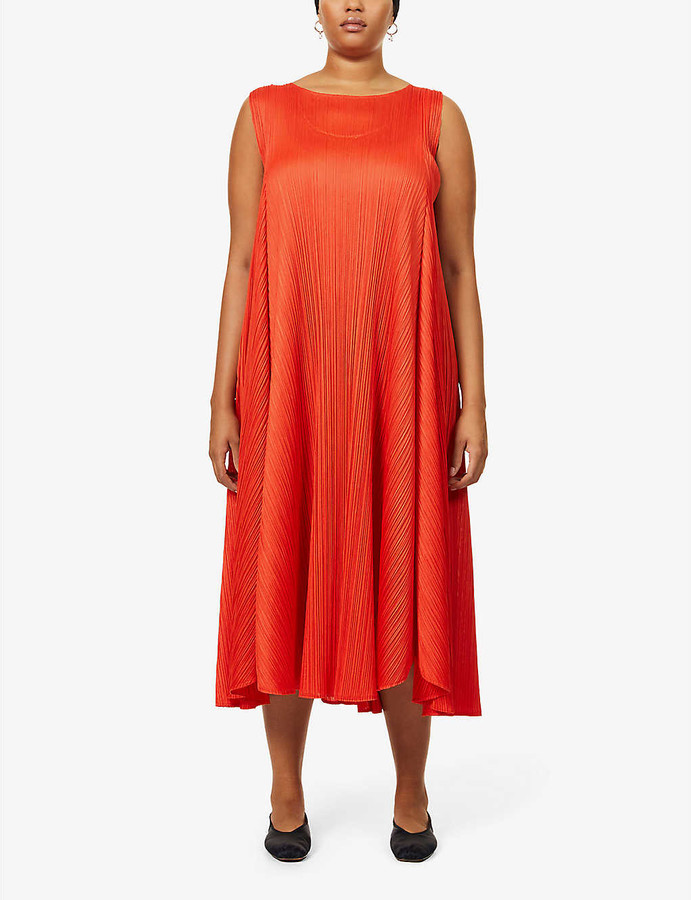 issey miyake red dress