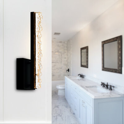 CWI Lighting Integrated LED 5" Modern Wall Light with Handmade Textured Glass for Living Room Hallways Entryway Bedroom