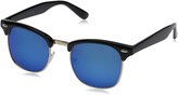 Thumbnail for your product : Zerouv Half Frame Semi-Rimless Horn Rimmed Sunglasses (2 Pack | Black/Smoke + Tortoise/Brown)
