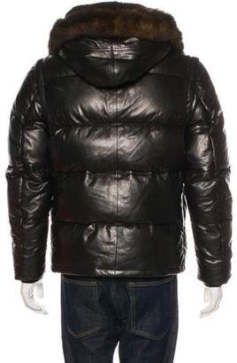 Givenchy Lambskin Fur-Trimmed Down Jacket