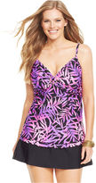 Thumbnail for your product : Island Escape Plus Size Tropical-Print Underwire Tankini Top