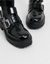 Thumbnail for your product : ASOS DESIGN Awaken biker boots in black