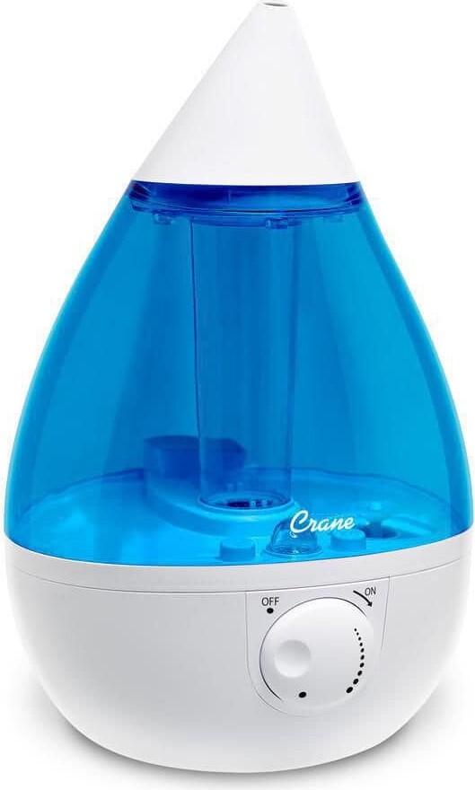 Crane 1 Gal. Drop Ultrasonic Cool Mist Humidifier for Medium to Large Rooms up to 500 sq. ft. - Blue/White