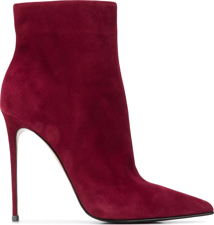 red suede ankle boots