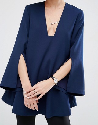 ASOS Tunic Top With Square V-Neck