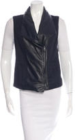 Thumbnail for your product : Vince Leather-Trimmed Linen Vest