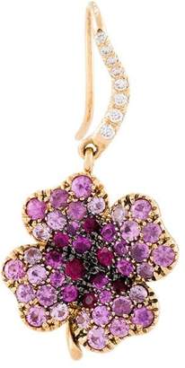 Aurélie Bidermann 18kt gold Clover sapphire earring