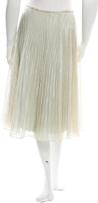 Calvin Klein Collection Pleated Silk Skirt