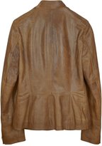 Thumbnail for your product : Forzieri Light Brown Mandarin Collar Leather Jacket