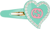 Thumbnail for your product : Gucci Green GG Heart Hair Clip