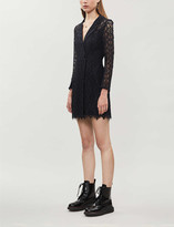 Thumbnail for your product : Sandro Nanie floral-embroidered lace mini dress