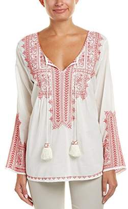 Max Studio Women's Long Sleeve Cotton Embroidered Shirt