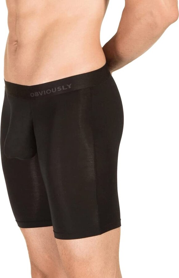 Obviously PrimeMan AnatoMAX Boxer Brief 9 inch Leg Mens Black Underwear