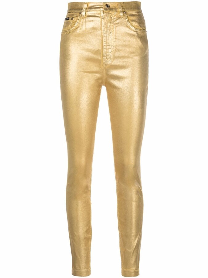 Gold Skinny Jeans For Women | Shop the world's largest collection of  fashion | ShopStyle