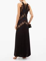 Thumbnail for your product : Fendi Lace-panelled Silk-jacquard Dress - Womens - Black