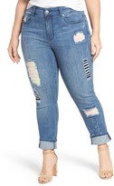 Thumbnail for your product : Melissa McCarthy Roll-Up Patch Skinny Jean (Plus Size)
