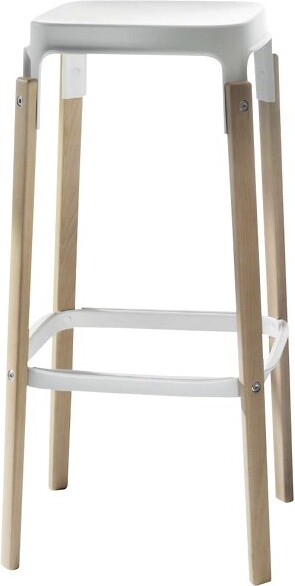 Magis Steelwood Stool in White, Size: Medium