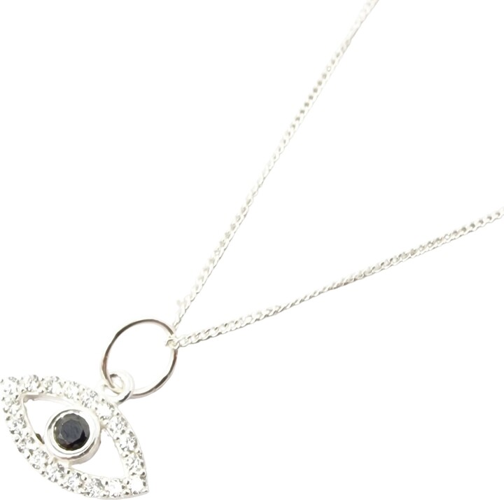 Harfi Black / Silver Evil Eye Healing Charm Silver Protection Necklace