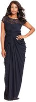Thumbnail for your product : Adrianna Papell Plus Size Dress, Short-Sleeve Illusion Lace Pleat Gown