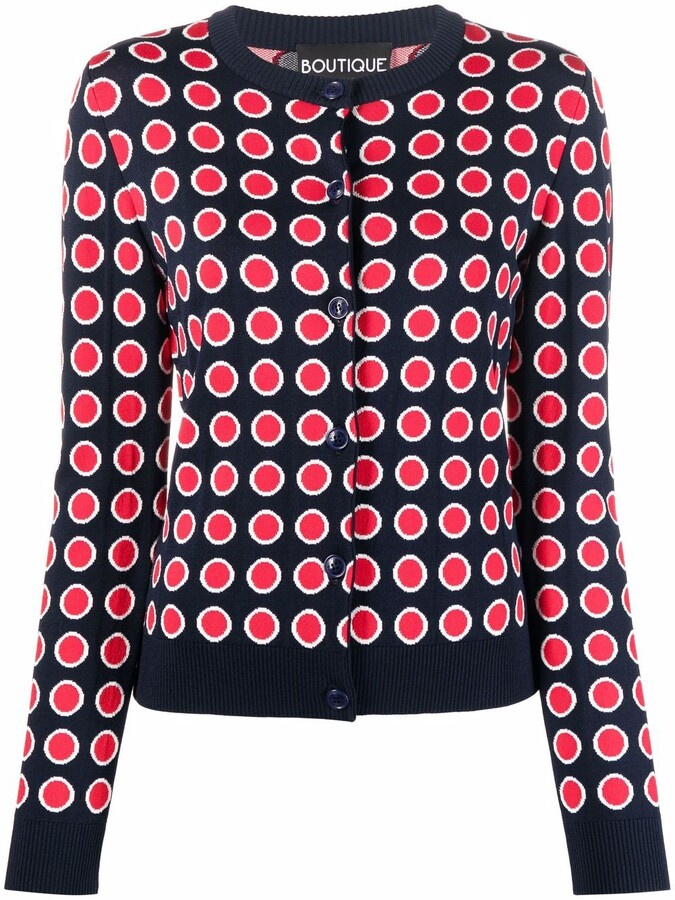 red and white polka dot sweater