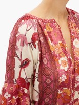 Thumbnail for your product : D'Ascoli Vista Belted Floral-print Cotton Dress - Red Print