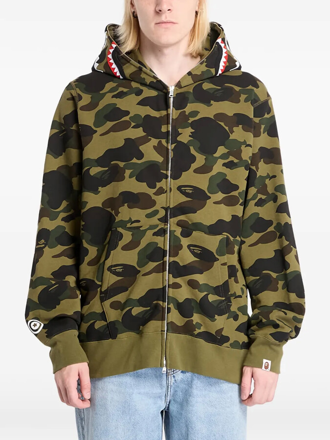 A Bathing Ape 1St Camo Shark zip-up hoodie