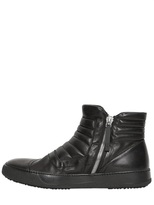 Thumbnail for your product : Bruno Bordese Zipped Nappa Leather High Top Sneakers