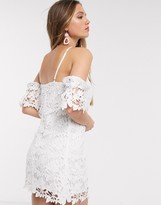 Thumbnail for your product : En Creme lace bodycon dress in white