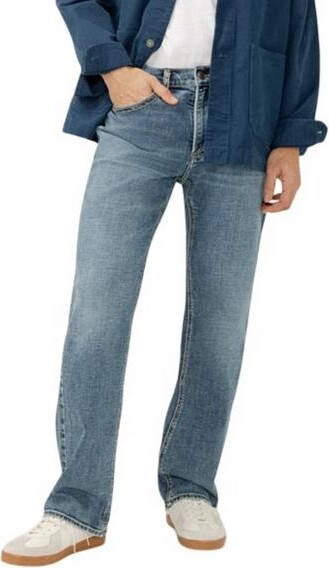 Silver Jeans Co. Men's Gordie Luxe Heritage Loose Fit Straight Jeans Redwood 32 30