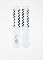 Thumbnail for your product : Off-White silver striped shiny socks
