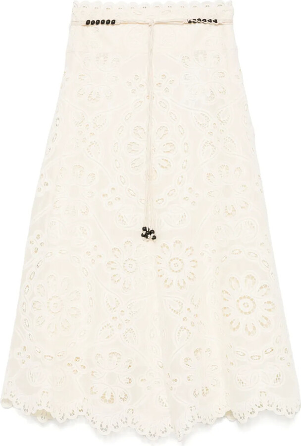 Zimmermann Rhiannon embroidered skirt