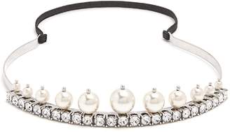 Miu Miu Faux-pearl and Swarovski crystal headband