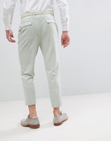 Thumbnail for your product : ASOS DESIGN Tapered Smart Pants In Sage Green Velvet