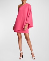Thumbnail for your product : Halston Melina One-Shoulder Crepe Shift Dress