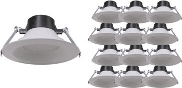 Energetic Lighting 4'' Selectable Canless Commercial Downlight Dimmable LED Recessed Lighting Kit