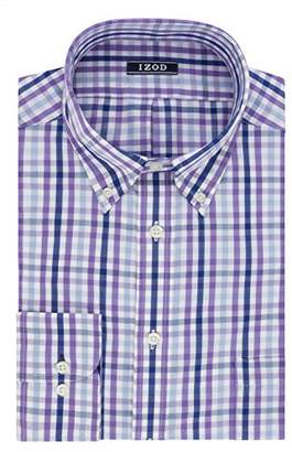 Izod Men's Regular Fit Large Plaid Buttondown Collar Dress Shirt