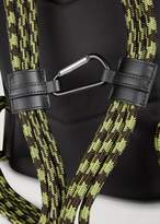 Thumbnail for your product : Emporio Armani Velvet And Grained Leather Backpack With Embroidered Camouflage Pattern