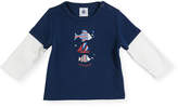 Thumbnail for your product : Petit Bateau Long-Sleeve Illusion Fish T-Shirt, Size 6-36 Months