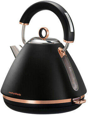 Morphy Richards Accents Traditional Pyramid Kettle Rose Gold Black 102107