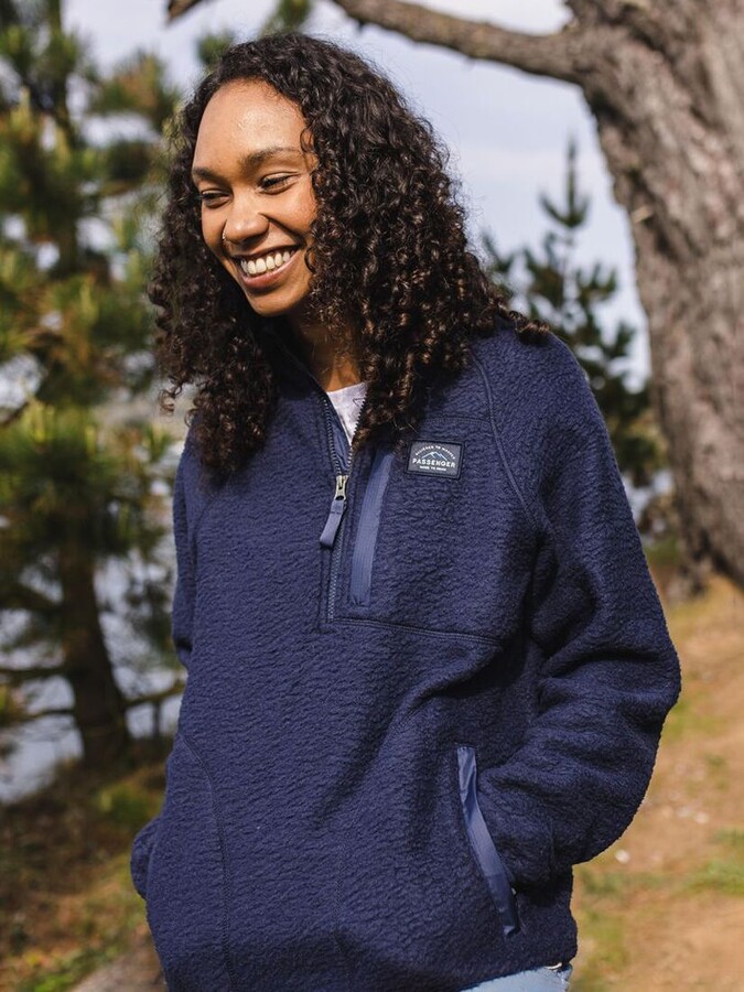 Passenger Maine Half Zip Textured Hooded Fleece ShopStyle Knitwear