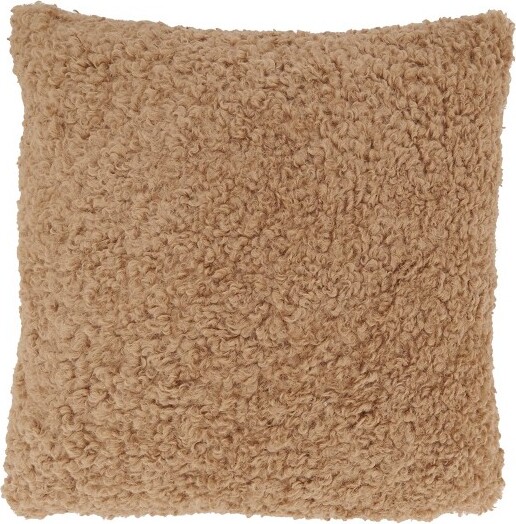 Saro Lifestyle SaroLifestyleFauxLambFurPolyFilledThrowPillowBrown18\
