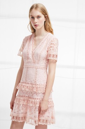 French Connection Arta Lace Ruffle Dress