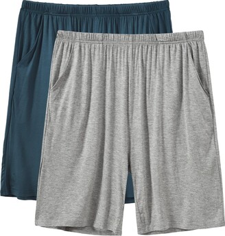 JINSHI Men's Pyjama Shorts Nightwear Soft Modal PJ Bottoms Lounge Wear Sleep  Shorts Black & Navy & Grey Size L - ShopStyle