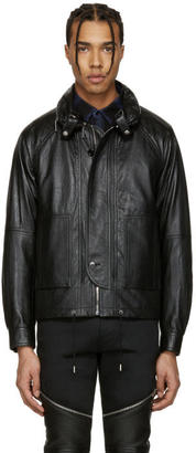 Saint Laurent Black Leather Slouchy Jacket
