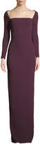 Thumbnail for your product : SOLACE London Lolita Bateau-Neck Long-Sleeve Column Evening Gown