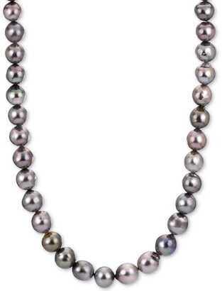 Macy's Multicolor Gray Tahitian Cultured Pearl (8-10mm) 18" Collar Necklace in 14k White Gold