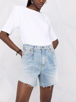 Thumbnail for your product : R 13 Raw-Cut Cotton Denim Shorts