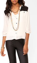 Thumbnail for your product : Forever 21 Colorblocked 3/4 Sleeve Shirt