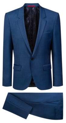 HUGO Boss Extra-slim-fit tuxedo in virgin-wool micro twill 36R Blue