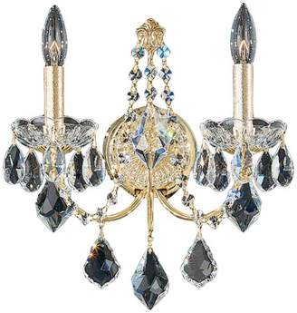Schonbek Century 2-Light Wall Sconce in Rich Auerelia Gold With Clear Heritage Crystal